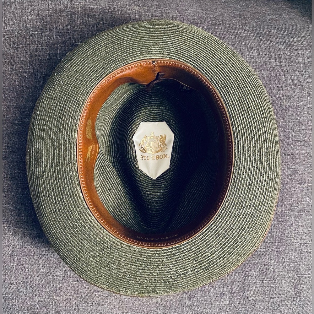 NWOB Stetson STRATOLINER Green Hemp Fedora - Picture 7 of 13